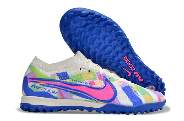 Nike Multicolor Blue Knit Upper Geometric Print Turf Soccer Shoes 1