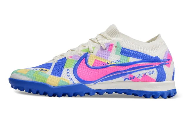 Nike Multicolor Blue Knit Upper Geometric Print Turf Soccer Shoes 6