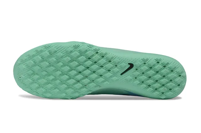 Nike Multicolor Green Low-Cut Knit Upper Iridescent Gradient Overlay Turf Soccer Shoes 6