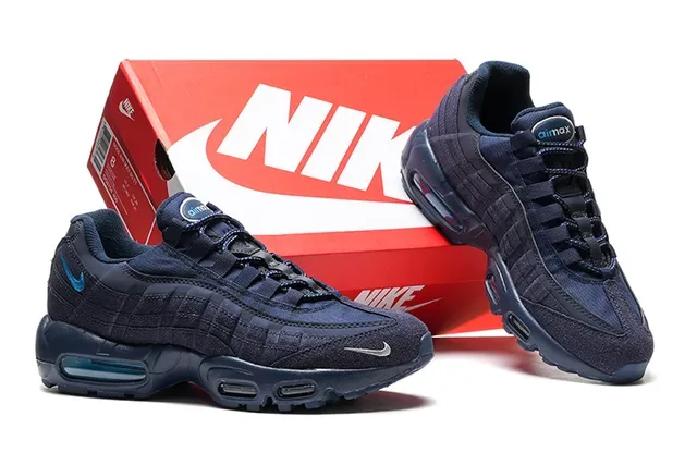 Nike Navy Blue Quilted Upper Dual Visible Air Units Lifestyle Sneakers 2