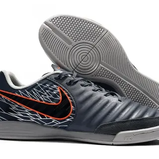Nike 海军灰 低帮 合成皮革鞋面 室内足球鞋