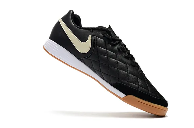Nike Tênis de futebol indoor em couro sintético Navy Gray Low-Top 22