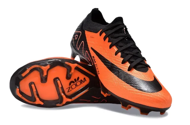 نايك برتقالي أسود Flyknit علوي Air Zoom Cushioning Firm-Ground حذاء كرة القدم 2