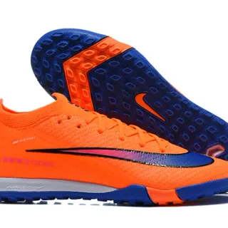 Nike Orange Blue Knit Upper Dynamic Fit Collar Turf Soccer Shoes