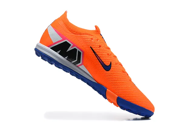 Nike Orange Blue Knit Upper Dynamic Fit Collar Turf Soccer Shoes 3