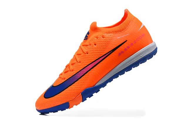Nike Orange Blue Knit Upper Dynamic Fit Collar Turf Soccer Shoes 4