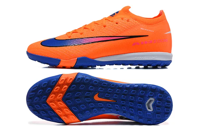 Nike Orange Blue Knit Upper Dynamic Fit Collar Turf Soccer Shoes 9