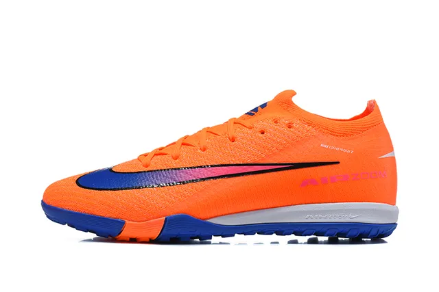 Nike Orange Blue Knit Upper Dynamic Fit Collar Turf Soccer Shoes 10