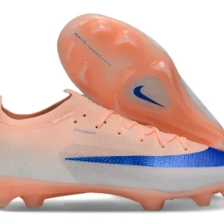 Nike Orange Blue Low-Cut Sock-Fit Upper Atomknit Engineered Mesh Firm-Ground Soccer Shoes