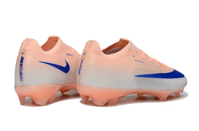Nike Orange Blue Low-Cut Sock-Fit Upper Atomknit Engineered Mesh Firm-Ground Soccer Shoes 5