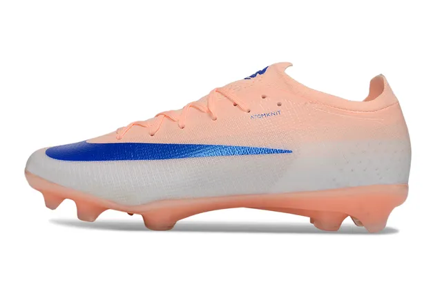 Nike Orange Blue Low-Cut Sock-Fit Upper Atomknit Engineered Mesh Firm-Ground Soccer Shoes 6