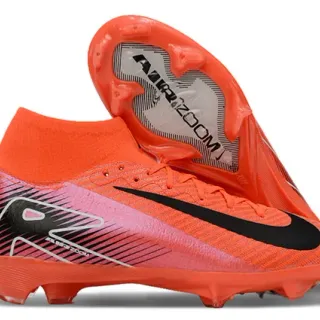 Nike Orange Pink High-Cut Sock-Fit Upper Gradient Midfoot Firm-Ground Soccer Shoes