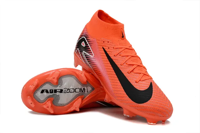 Nike Orange Pink High-Cut Sock-Fit Upper Gradient Midfoot Firm-Ground Soccer Shoes 3
