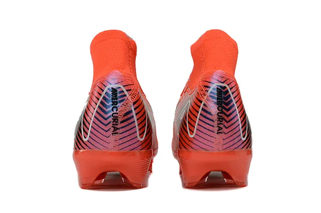 Nike Orange Pink High-Cut Sock-Fit Upper Gradient Midfoot Firm-Ground Soccer Shoes 4