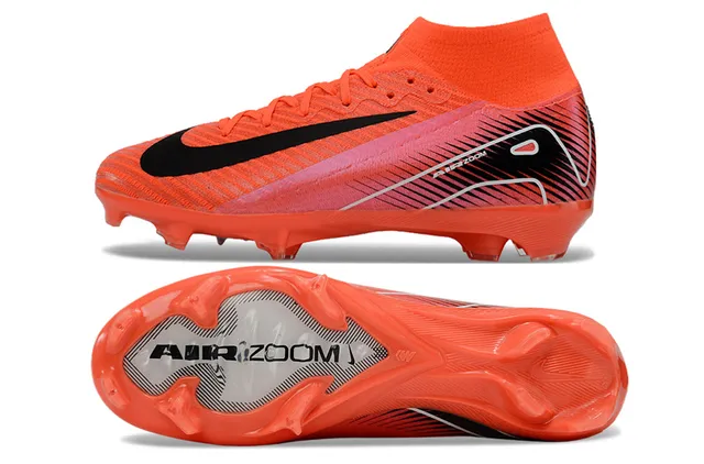 Nike Orange Pink High-Cut Sock-Fit Upper Gradient Midfoot Firm-Ground Soccer Shoes 5