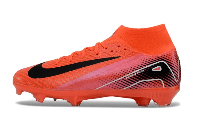 Nike Orange Pink High-Cut Sock-Fit Upper Gradient Midfoot Firm-Ground Soccer Shoes 8