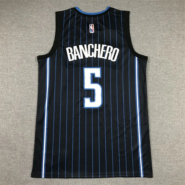 Nike Orlando City Edition Black Blue Pinstripe Basketball Jersey 2