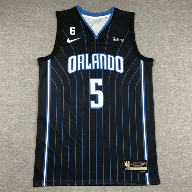 Nike Orlando City Edition Black Blue Pinstripe Basketball Jersey 3