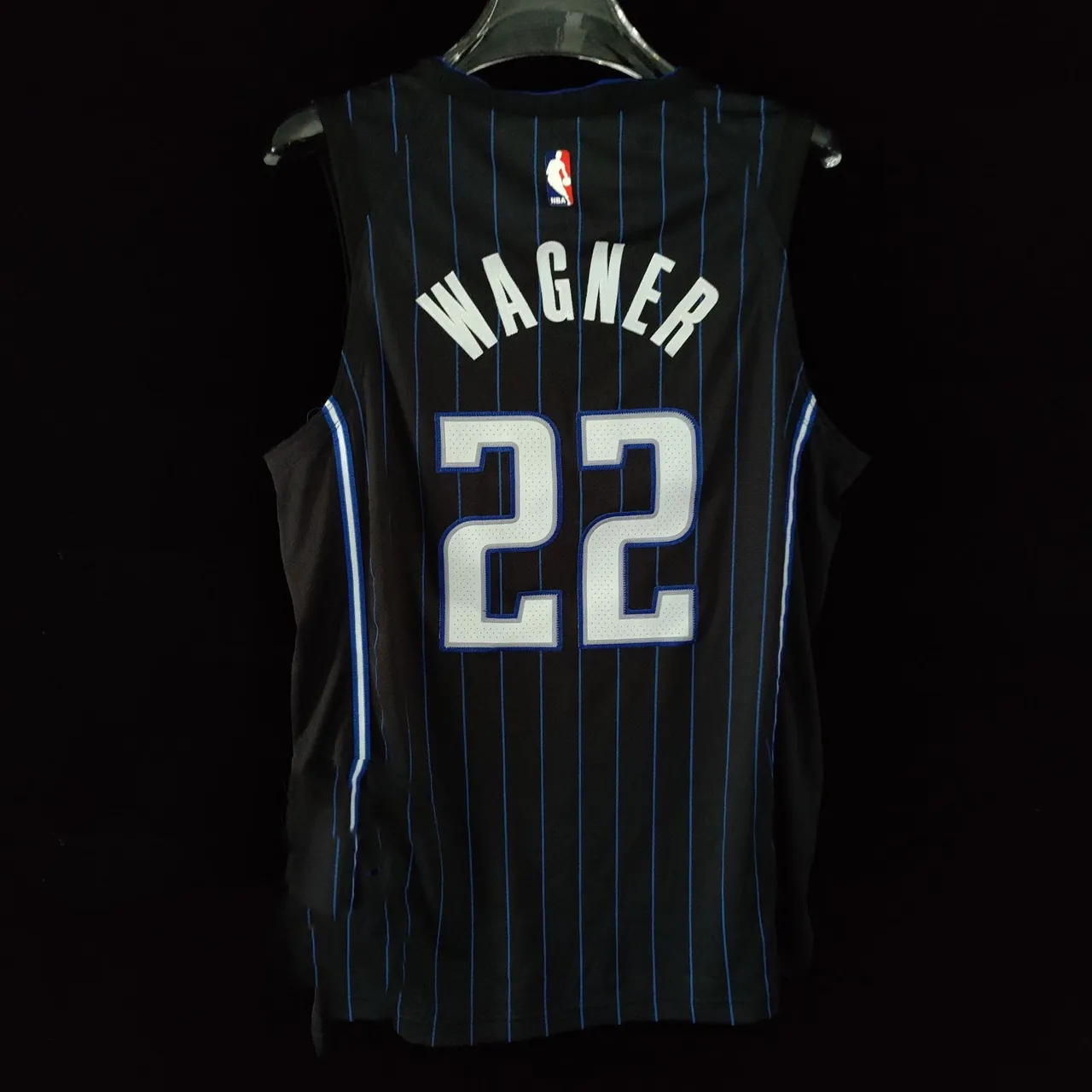 Nike Orlando Magic Black Stripe Blue Pinstripe Jersey 3