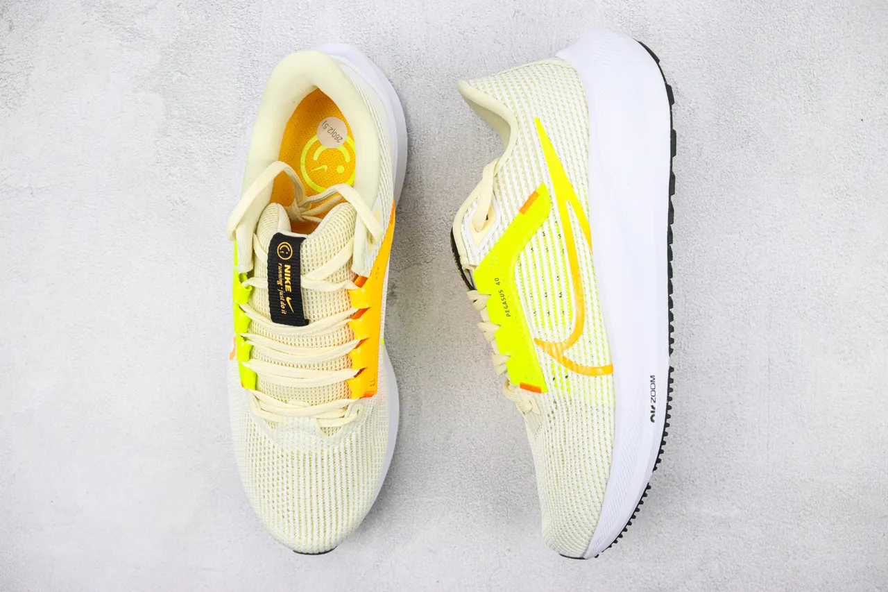 Nike Pegasus 40 Neon Yellow Off-White Running Shoes 3