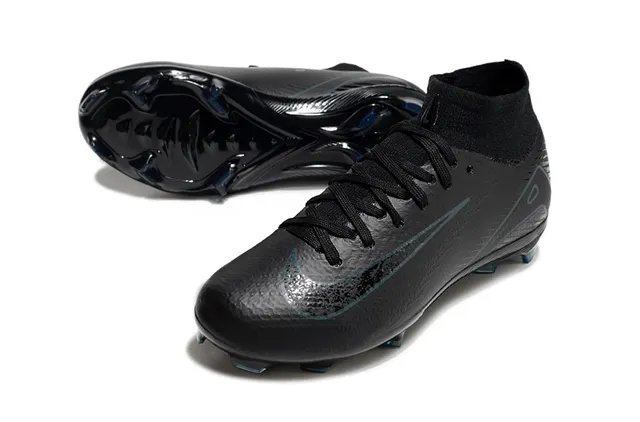 Nike Phantom GT Black Blue High-Cut Sock-Fit Collar Firm-Ground Soccer Shoes 3