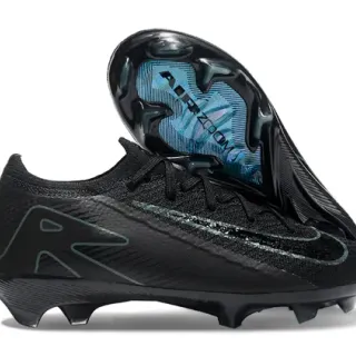 Nike Phantom GT Black Blue Knit Upper Asymmetric Lacing Firm-Ground Soccer Shoes