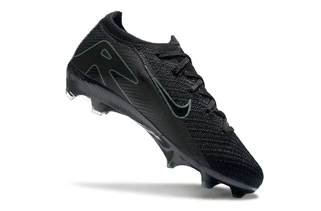 Nike Phantom GT Black Blue Knit Upper Asymmetric Lacing Firm-Ground Soccer Shoes 2