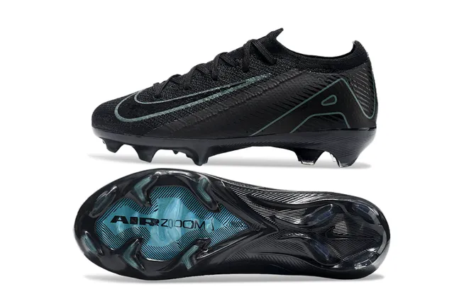 Nike Phantom GT Black Blue Knit Upper Asymmetric Lacing Firm-Ground Soccer Shoes 6