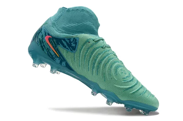 Nike Phantom GT Chaussures de football Bleu Rose Empeine maille coupe haute Lacets asymétriques Terrain ferme 2