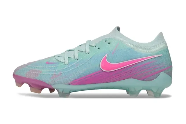 Nike Phantom GT Blue Pink Knit Upper Asymmetrical Lacing Firm-Ground Soccer Shoes 7