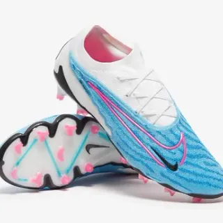 Nike Phantom GT Blue Pink Knit Upper Wave-Textured Firm-Ground Soccer Shoes