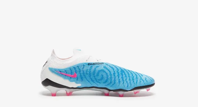 Nike Phantom GT Blue Pink Knit Upper Wave-Textured Firm-Ground Soccer Shoes 5