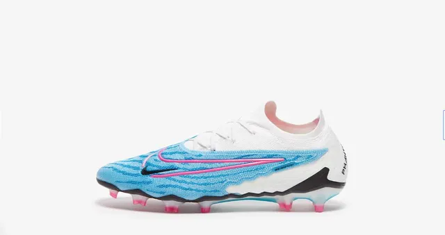 Nike Phantom GT Blue Pink Knit Upper Wave-Textured Firm-Ground Soccer Shoes 6