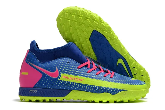 Nike Phantom GT Vert Bleu Collet Ajusté à la Chaussette Tissu Mesh Supérieur Engineered Chaussures de Football pour Pelouse 5