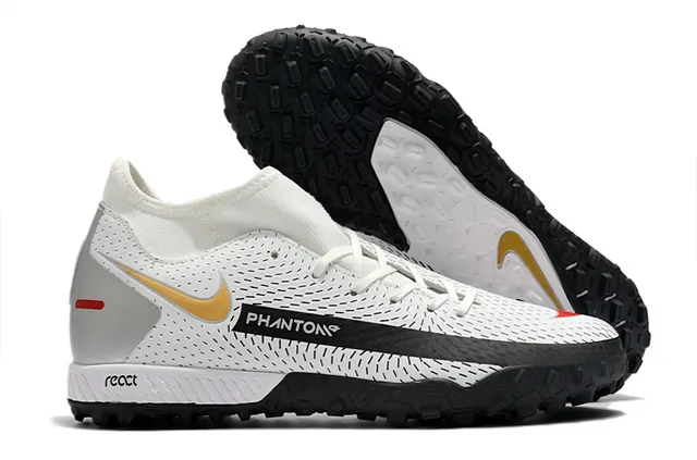 Nike Phantom GT Vert Bleu Collet Ajusté à la Chaussette Tissu Mesh Supérieur Engineered Chaussures de Football pour Pelouse 10