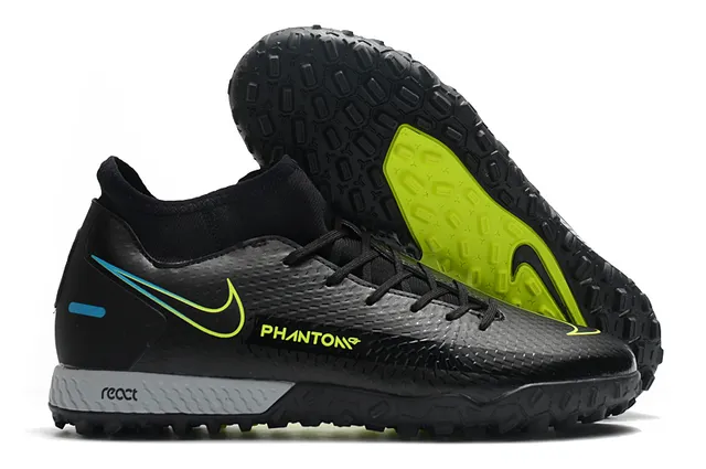 Nike Phantom GT Vert Bleu Collet Ajusté à la Chaussette Tissu Mesh Supérieur Engineered Chaussures de Football pour Pelouse 18