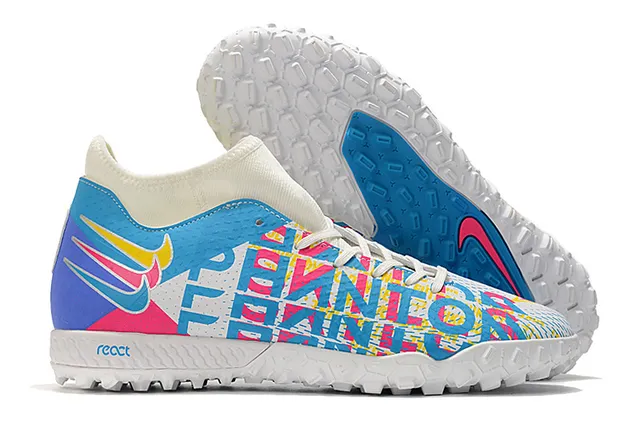 Nike Phantom GT Vert Bleu Collet Ajusté à la Chaussette Tissu Mesh Supérieur Engineered Chaussures de Football pour Pelouse 19