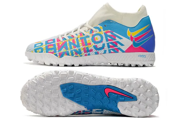 Nike Phantom GT Vert Bleu Collet Ajusté à la Chaussette Tissu Mesh Supérieur Engineered Chaussures de Football pour Pelouse 20