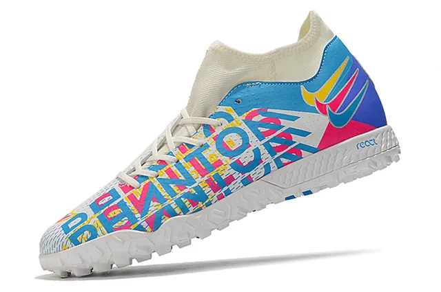 Nike Phantom GT Vert Bleu Collet Ajusté à la Chaussette Tissu Mesh Supérieur Engineered Chaussures de Football pour Pelouse 22