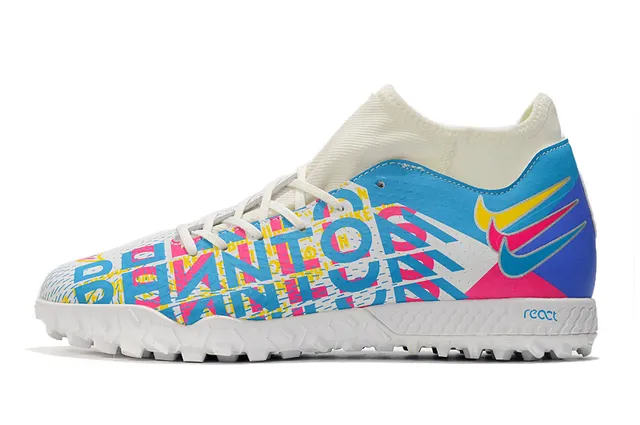 Nike Phantom GT Vert Bleu Collet Ajusté à la Chaussette Tissu Mesh Supérieur Engineered Chaussures de Football pour Pelouse 23