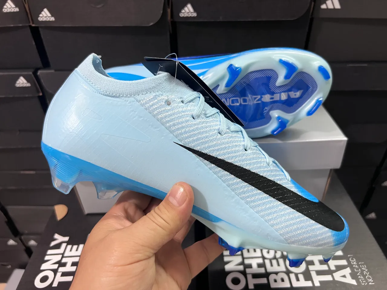 Nike Phantom GT Light Blue Black Firm-Ground Soccer Shoes 6