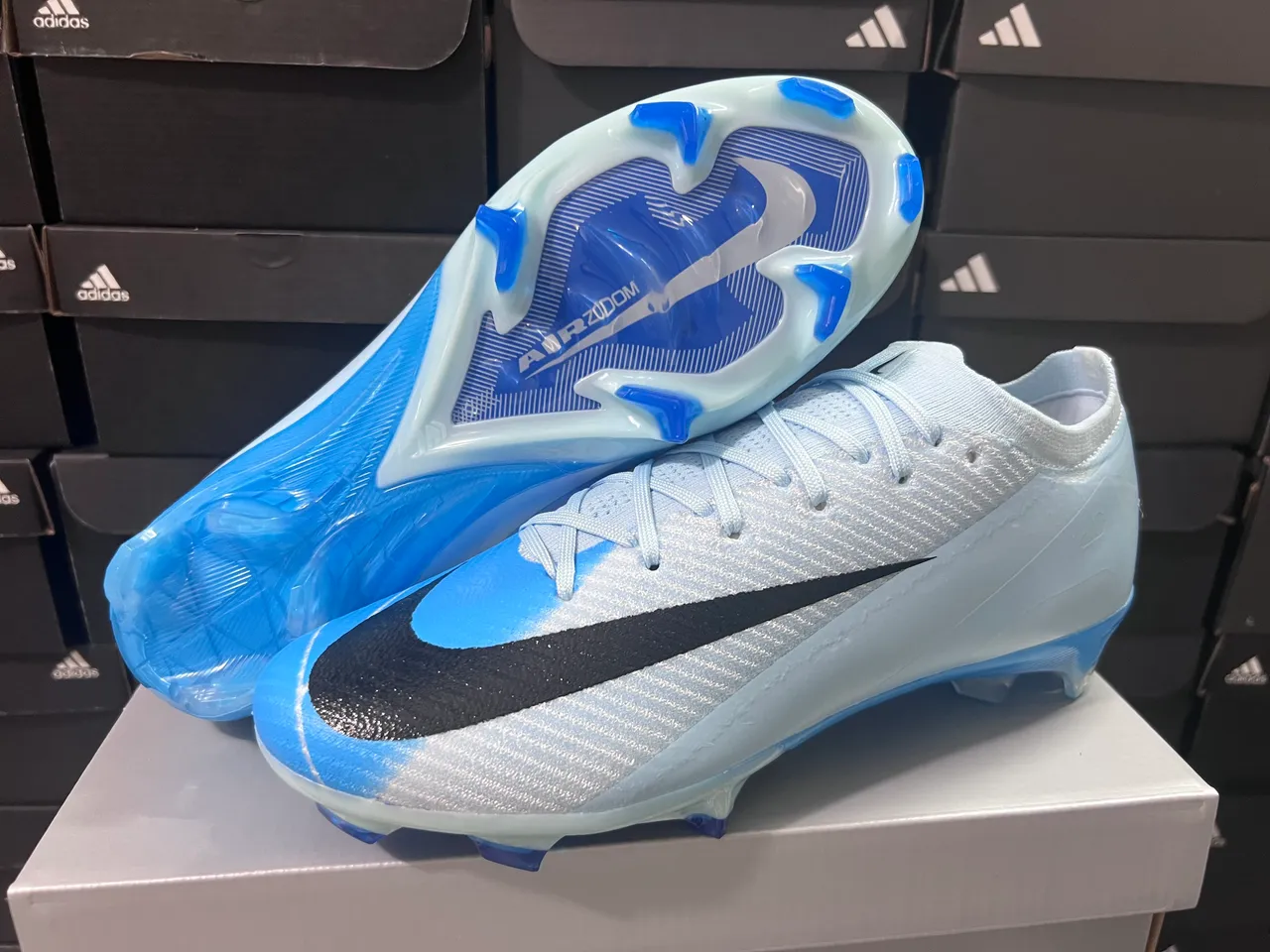 Nike Phantom GT Light Blue Black Firm-Ground Soccer Shoes 7