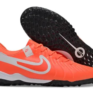 Nike Phantom GT Orange Black Low-Cut Ribbed Synthetic Upper Turf Soccer Shoes