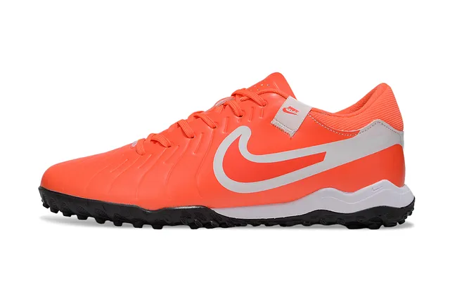 Nike Phantom GT Zapatillas de fútbol turf naranja negro de corte bajo con upper sintético ribeteado 3