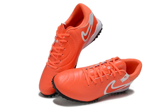Nike Phantom GT Zapatillas de fútbol turf naranja negro de corte bajo con upper sintético ribeteado 4