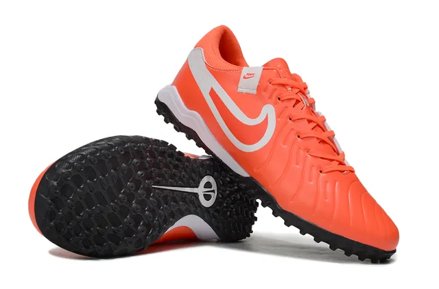 Nike Phantom GT Zapatillas de fútbol turf naranja negro de corte bajo con upper sintético ribeteado 7