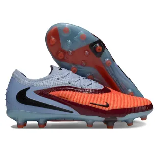 Nike Phantom GT Orange Blue Low-Cut Knit Upper Asymmetric Lacing Firm-Ground Soccer Shoes