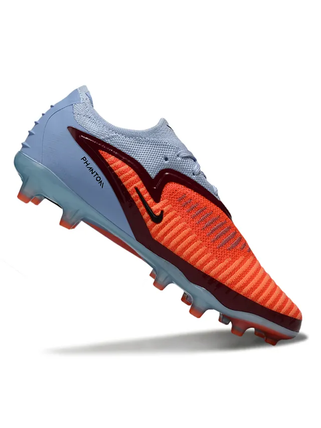 Nike Phantom GT Orange Blue Low-Cut Knit Upper Asymmetric Lacing Firm-Ground Soccer Shoes 2