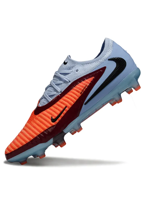 Nike Phantom GT Orange Blue Low-Cut Knit Upper Asymmetric Lacing Firm-Ground Soccer Shoes 3