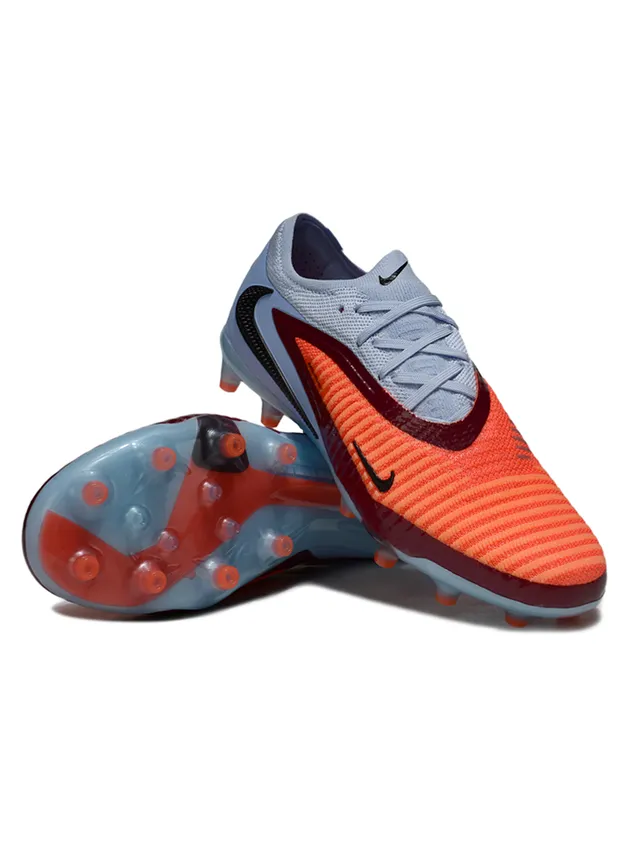 Nike Phantom GT Orange Blue Low-Cut Knit Upper Asymmetric Lacing Firm-Ground Soccer Shoes 4